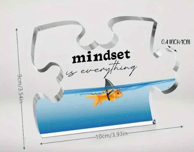 🧩 Acrylic Motivational Desk Sign – “Mindset is Everything”